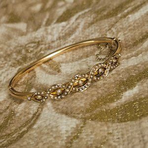Antique 14k gold seed pearl bracelet